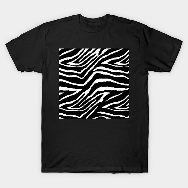 Zebra Black and White Animal Print T-Shirt by Overthetopsm
